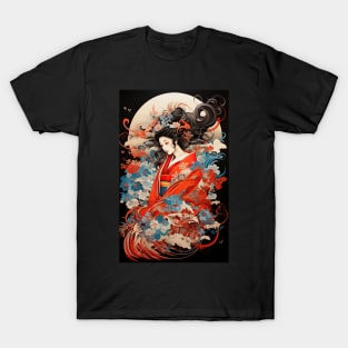 Japanese Princess Vintage Kabuki-style Art T-Shirt